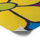 Retro Daisies farbenfrohe Printwerbung Poster (Ecke)