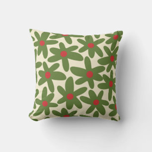 Retro Daisies florales Weihnachtsmuster Kissen