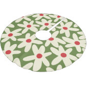 Retro Daisies florales Weihnachtsmuster Polyester Weihnachtsbaumdecke (Schrägansicht)