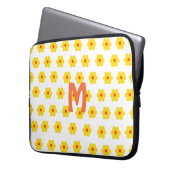 Retro Daisies Gelb, Orange und Weiß Laptopschutzhülle (Vorderseite Links)