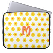 Retro Daisies Gelb, Orange und Weiß Laptopschutzhülle (Vorderseite)