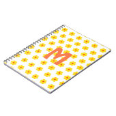 Retro Daisies Gelbe und Orange und Weiße Blume Notizblock (Linke Seite)