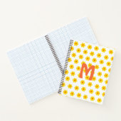 Retro Daisies Gelbe und Orange und Weiße Blume Notizblock (Innenseite)