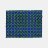 Retro Daisies in blau grün Fleecedecke (Vorderseite (Horizontal))