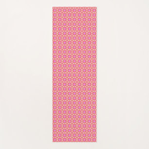 Retro Daisies in rosa, rosa Gelb Yogamatte