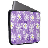 Retro Daisies Lila Gingham Circles Laptopschutzhülle (Vorne Rechts)