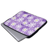 Retro Daisies Lila Gingham Circles Laptopschutzhülle (Vorne Knopf)