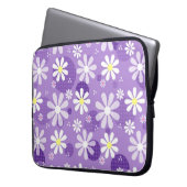 Retro Daisies Lila Gingham Circles Laptopschutzhülle (Vorderseite Links)