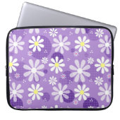 Retro Daisies Lila Gingham Circles Laptopschutzhülle (Vorderseite)