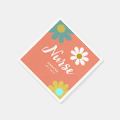 Retro Daisies Monogramm für Krankenpfleger Serviette (Ecke)