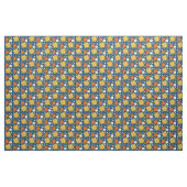 Retro Daisies Muster Deep Blue Stoff (Yard (91,4 cm))