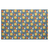 Retro Daisies Muster Deep Blue Stoff (Fat Quarter (45,7 x 55,9 cm))