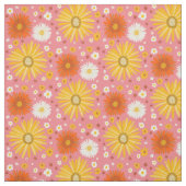 Retro Daisies Muster rosa Stoff (Muster)