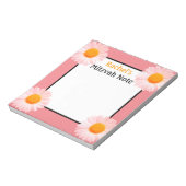 Retro Daisies Pink Girl's Mitzvah Notes Notepad Notizblock (Rotiert)