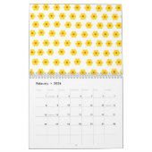 Retro Daisies Yellow floral botanisches Muster Kalender (Feb 2026)