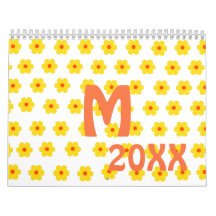 Retro Daisies Yellow floral botanisches Muster