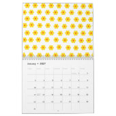 Retro Daisies Yellow floral botanisches Muster Kalender (Jan 2027)