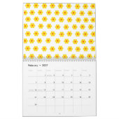 Retro Daisies Yellow floral botanisches Muster Kalender (Feb 2027)