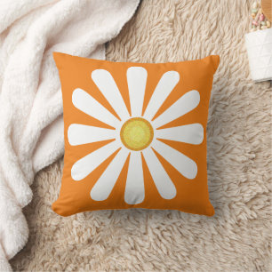 Retro daisorange kissen