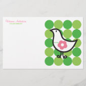 Retro Daisy Baby Chick Bird Whimsical Niedliche Pu Briefpapier (Vorderseite)