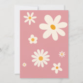 Retro daisy Baby in blühender Wüste rosa Babydusch Einladung (Rückseite)