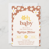 Retro Daisy Baby Shower Einladung | Retro Baby (Vorderseite)