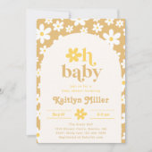 Retro Daisy Baby Shower Einladung | Retro Baby (Vorderseite)