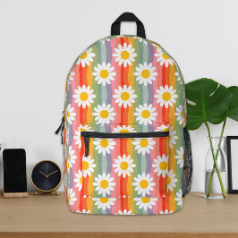 Retro Daisy Backpack Bedruckter Rucksack