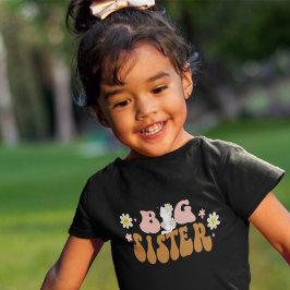 Retro Daisy Big Sister Kitten Kleinkind T-shirt