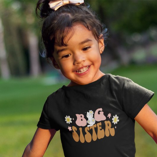 Retro Daisy Big Sister Kitten Kleinkind T-shirt