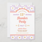 Retro Daisy Birthday Slumber Party Einladung (Vorderseite)