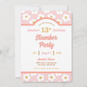 Retro Daisy Birthday Slumber Party Einladung (Vorderseite)