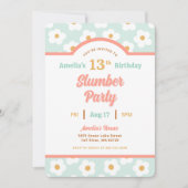 Retro Daisy Birthday Slumber Party Einladung (Vorderseite)