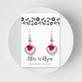 Retro Daisy Black and White Simple Floral Juwelen Visitenkarte