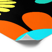 Retro Daisy Blossom Blume Power Muster Poster (Ecke)