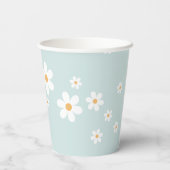 Retro Daisy Blue Baby Duschpapier Tassen Pappbecher (Rückseite)