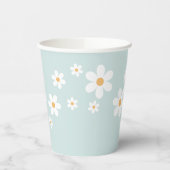 Retro Daisy Blue Baby Duschpapier Tassen Pappbecher (Links)
