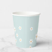 Retro Daisy Blue Baby Duschpapier Tassen Pappbecher (Rechts)