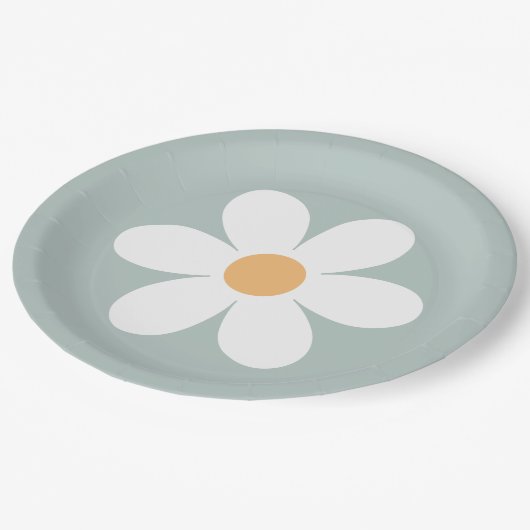 Retro Daisy Blue Paper Teller (Schrägansicht)