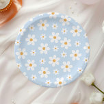 Retro Daisy Blue Paper Teller<br><div class="desc">Groovy blau daisy Retro Geburtstags-Teller.</div>