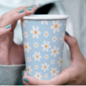 Retro Daisy Blue Paper Teller Pappbecher