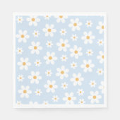 Retro Daisy Blue Paper Teller Serviette (Vorderseite)