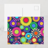 Retro Daisy Blume 60er Oberflächenmuster Postkarte (Vorne/Hinten)