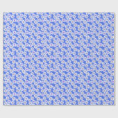 Retro Daisy Blume auf Periwinkle Geschenkpapier (Flach)