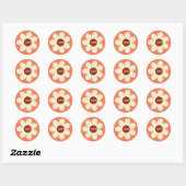 Retro Daisy Blume Boho Wedding Initials Runder Aufkleber (Blatt)