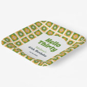 Retro Daisy Blume Checkered Hallo 30 Geburtstag Pappteller (Gewinkelt)