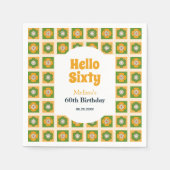 Retro Daisy Blume Checkered Serviette (Vorderseite)