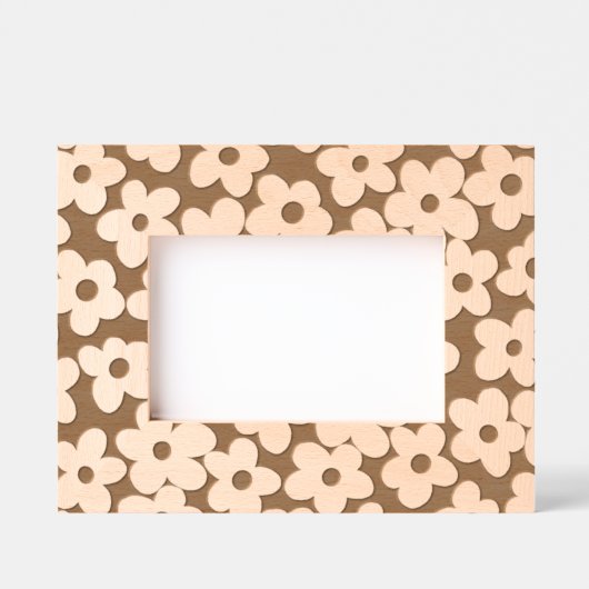 Retro Daisy Blume Geätzte Rahmen (Vorderseite)