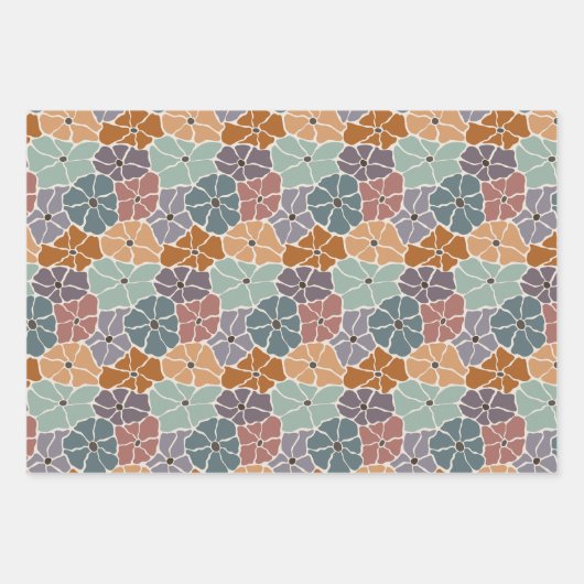 Retro Daisy & Blume Geschenkpapier Set (Vorderseite)