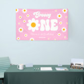 Retro Daisy Blume Groovy 1. Geburtstag Party Banner (Messeveranstaltung)